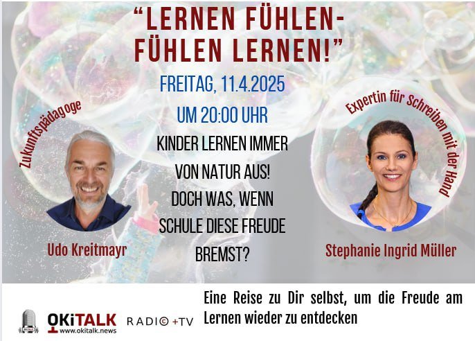 OKiTALK.news – Kinder lernen immer von Natur aus – doch was, wenn Schule diese Freude bremst?11.04.2025 | 20 Uhr live –